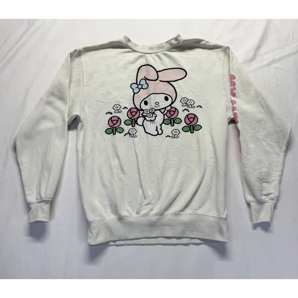 My Melody Sweatshirt Womens Medium Sanrio Bioworld Crewneck Floral Cute GUC